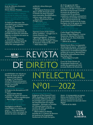 cover image of Revista de Direito Intelectual n.º 1--2022